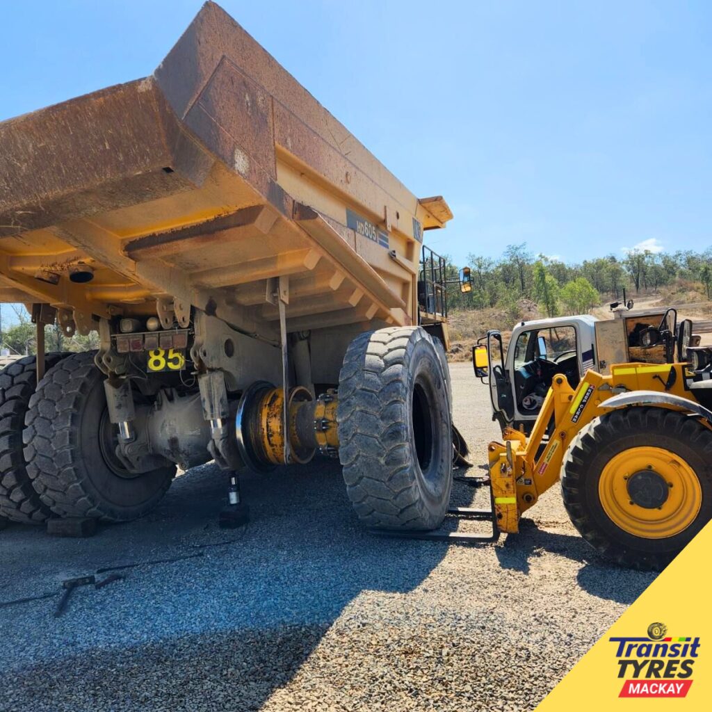 Mining tyre pressure testing and inspection at Transit Tyres Mackay
